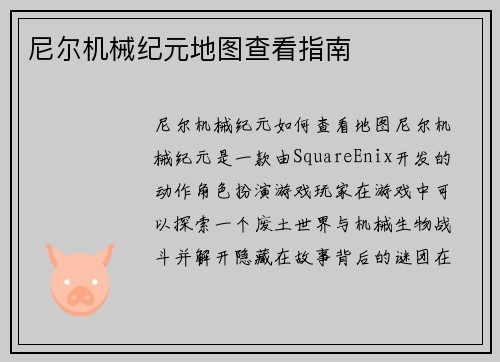 尼尔机械纪元地图查看指南